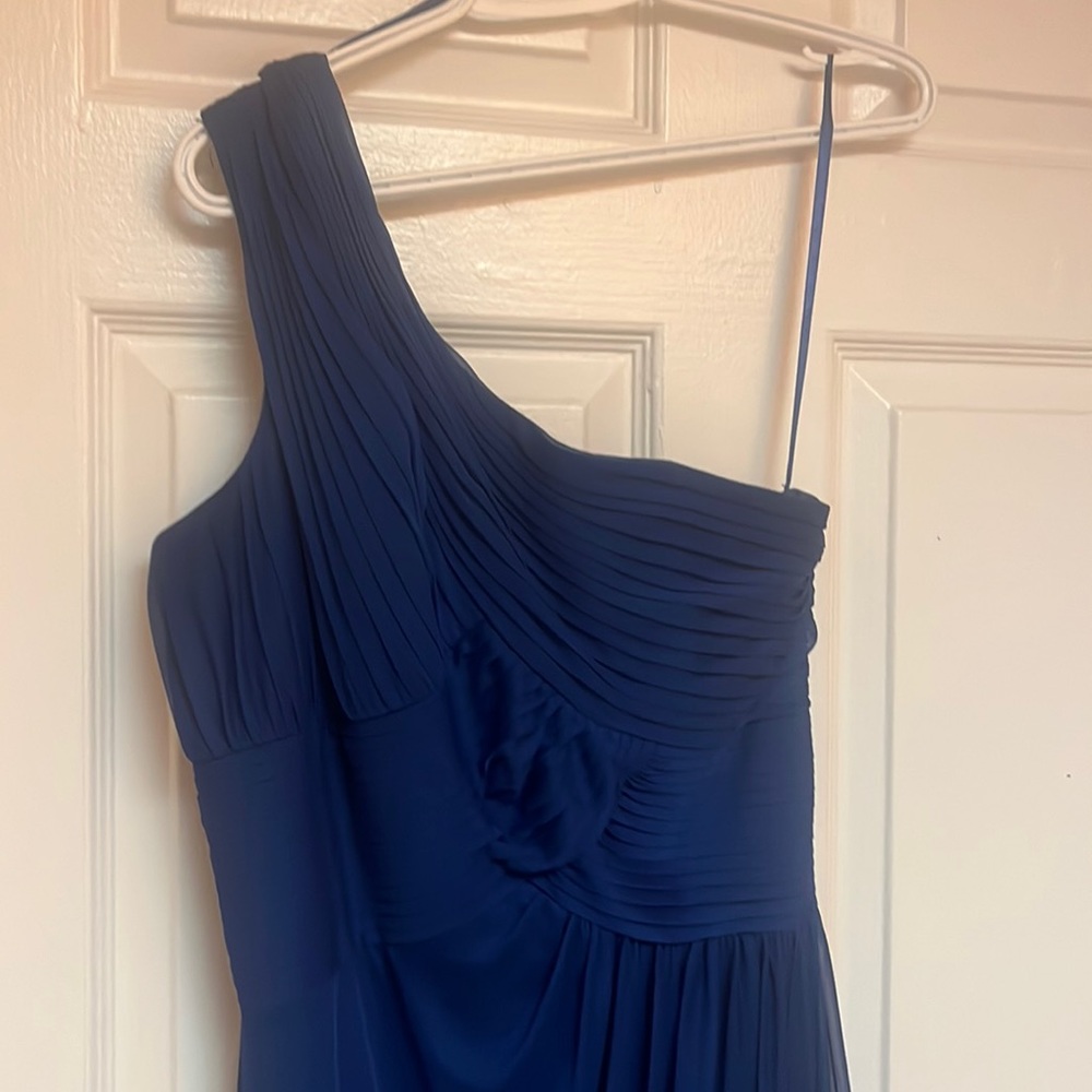 Blue one shouldered dress